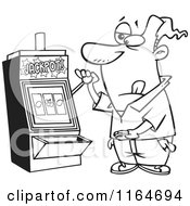 Outlined Man At A Casino Slot Machine