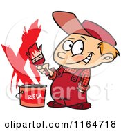 Poster, Art Print Of Painter Boy With A Bucket Of Red Paint