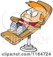 Stubborn Boy In A Dentist Chair