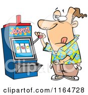 Poster, Art Print Of Man At A Casino Slot Machine