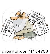 Poster, Art Print Of Old Hermit Man With Signs