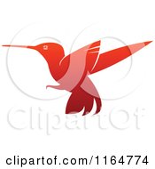 Clipart Of A Gradient Red Hummingbird Royalty Free Vector Illustration