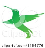 Clipart Of A Gradient Green Hummingbird 3 Royalty Free Vector Illustration