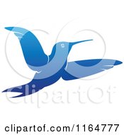Clipart Of A Gradient Blue Hummingbird 2 Royalty Free Vector Illustration