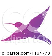 Clipart Of A Gradient Purple Hummingbird 2 Royalty Free Vector Illustration