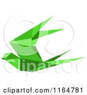 Clipart Of A Green Origami Hummingbird 2 Royalty Free Vector Illustration