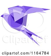 Clipart Of A Purple Origami Hummingbird Royalty Free Vector Illustration
