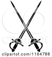 Poster, Art Print Of Black And White Crossed Swords Version 23