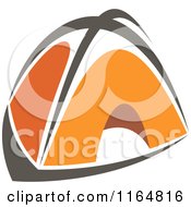 Clipart Of An Orange Camping Tent Royalty Free Vector Illustration by Vector Tradition SM