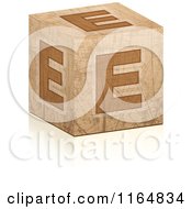Brown Grungy Letter E Cube