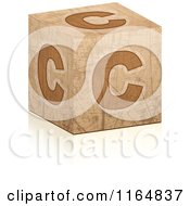 Brown Grungy Letter C Cube
