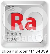 Poster, Art Print Of 3d Red And Silver Radium Chemical Element Keyboard Button