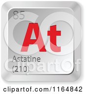 Poster, Art Print Of 3d Red And Silver Astatine Chemical Element Keyboard Button