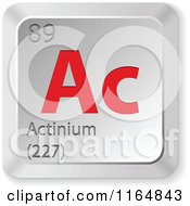 Poster, Art Print Of 3d Red And Silver Actinium Chemical Element Keyboard Button