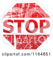 Clipart Of A Grungy Stop Sign Royalty Free Vector Illustration