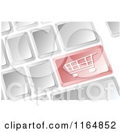 Poster, Art Print Of 3d Computer Keyboard With A Shopping Cart Button