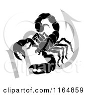 Poster, Art Print Of Black And White Horoscope Zodiac Astrology Scorpio Scorpion And Sybmol