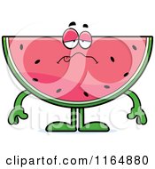Cartoon Of A Sick Watermelon Mascot Royalty Free Vector Clipart by Cory Thoman