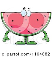 Cartoon Of A Surprised Watermelon Mascot Royalty Free Vector Clipart by Cory Thoman