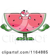 Cartoon Of A Mad Watermelon Mascot Royalty Free Vector Clipart
