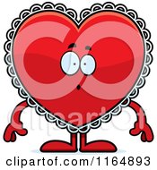 Poster, Art Print Of Surprised Red Doily Valentine Heart Mascot