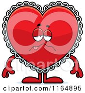 Poster, Art Print Of Sick Red Doily Valentine Heart Mascot