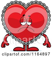 Poster, Art Print Of Depressed Red Doily Valentine Heart Mascot