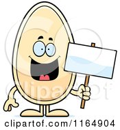 Cartoon Of A Seed Mascot Holding A Sign Royalty Free Vector Clipart by Cory Thoman