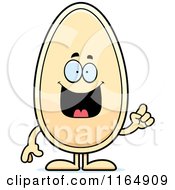 Cartoon Of A Seed Mascot With An Idea Royalty Free Vector Clipart by Cory Thoman