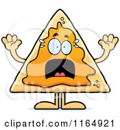 Cartoon Of A Scared Nacho Mascot Royalty Free Vector Clipart