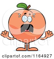 Cartoon Of A Scared Peach Mascot Royalty Free Vector Clipart