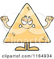 Cartoon Of A Mad Tortilla Chip Mascot Royalty Free Vector Clipart