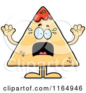 Poster, Art Print Of Scared Tortilla Chip With Salsa Mascot