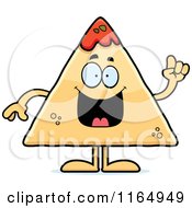 Poster, Art Print Of Tortilla Chip With Salsa Mascot With An Idea