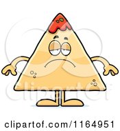 Poster, Art Print Of Depressed Tortilla Chip With Salsa Mascot