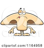 Cartoon Of A Sick Mushroom Mascot Royalty Free Vector Clipart