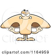 Cartoon Of A Mad Mushroom Mascot Royalty Free Vector Clipart by Cory Thoman