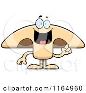 Cartoon Of A Mushroom Mascot With An Idea Royalty Free Vector Clipart
