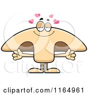 Cartoon Of A Loving Mushroom Mascot Royalty Free Vector Clipart