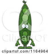 Cartoon Of A Happy Pea Pod Mascot Royalty Free Vector Clipart
