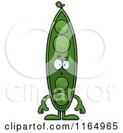 Cartoon Of A Surprised Pea Pod Mascot Royalty Free Vector Clipart by Cory Thoman