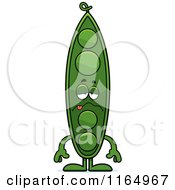Cartoon Of A Sick Pea Pod Mascot Royalty Free Vector Clipart by Cory Thoman