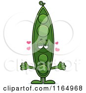 Cartoon Of A Loving Pea Pod Mascot Royalty Free Vector Clipart