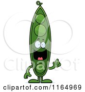 Cartoon Of A Pea Pod Mascot With An Idea Royalty Free Vector Clipart