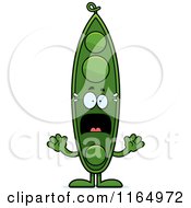 Cartoon Of A Screaming Pea Pod Mascot Royalty Free Vector Clipart