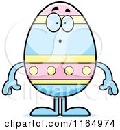 Cartoon Of A Surprised Easter Egg Mascot Royalty Free Vector Clipart
