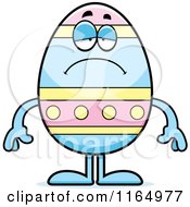 Cartoon Of A Depressed Easter Egg Mascot Royalty Free Vector Clipart