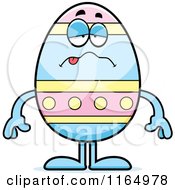 Cartoon Of A Sick Easter Egg Mascot Royalty Free Vector Clipart