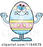 Cartoon Of A Mad Easter Egg Mascot Royalty Free Vector Clipart