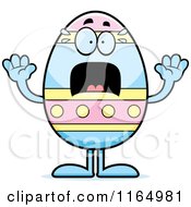Cartoon Of A Screaming Easter Egg Mascot Royalty Free Vector Clipart